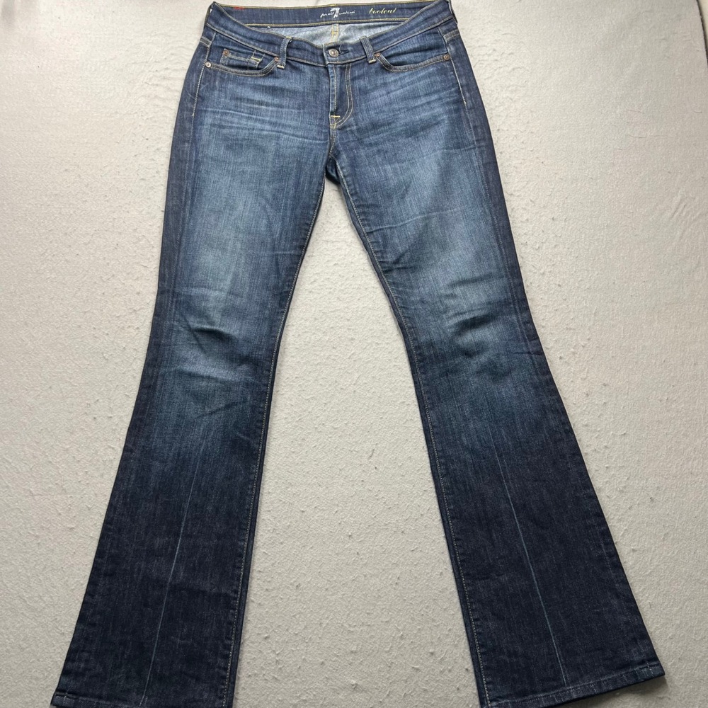 7 For‎ All Mankind Bootcut Jeans Blue Denim Stretch Size 29 Made in USA 1847